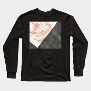 Rose gold on black onyx leather Long Sleeve T-Shirt